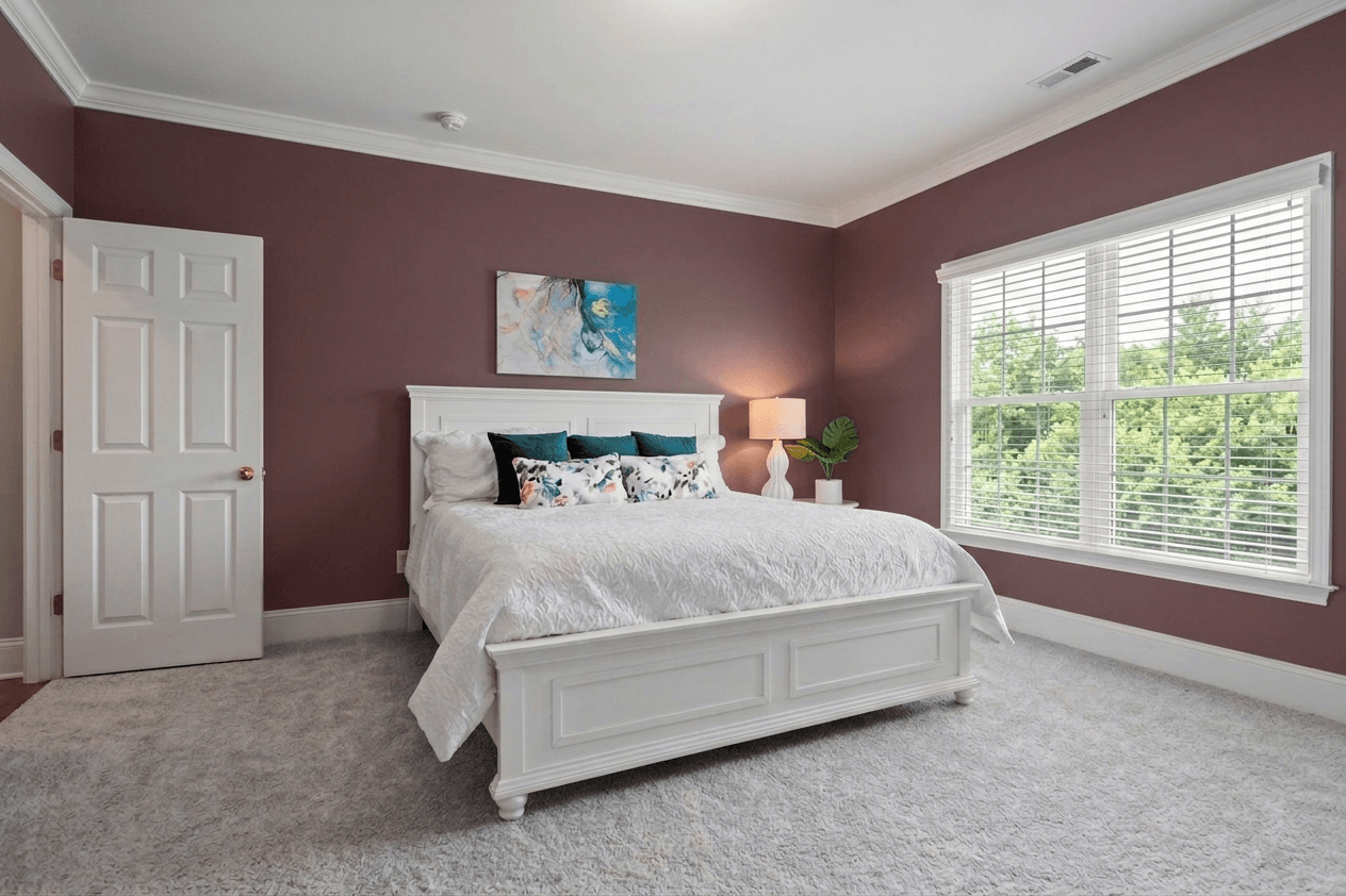 Maroon bedroom