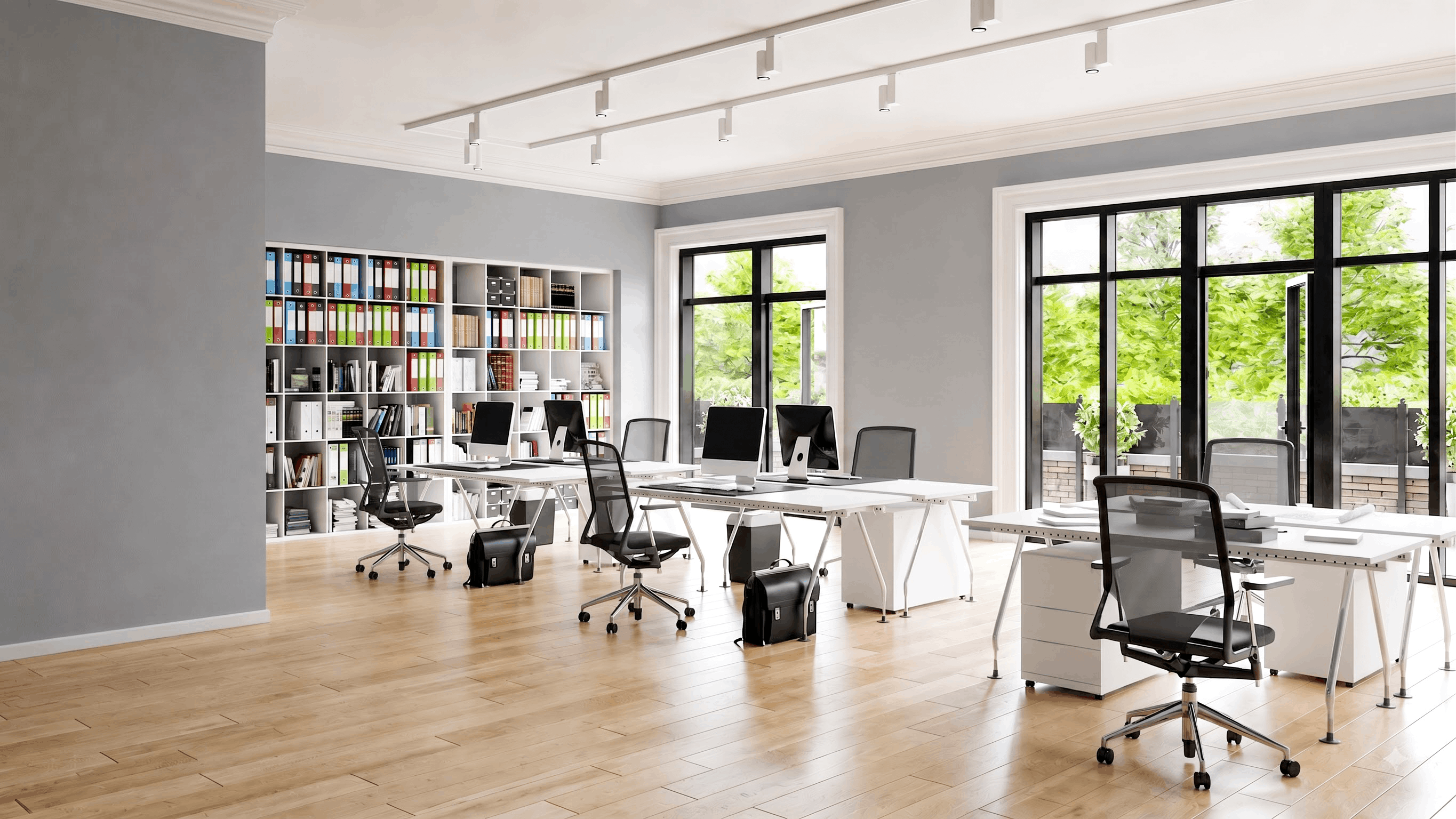 Cool grey office
