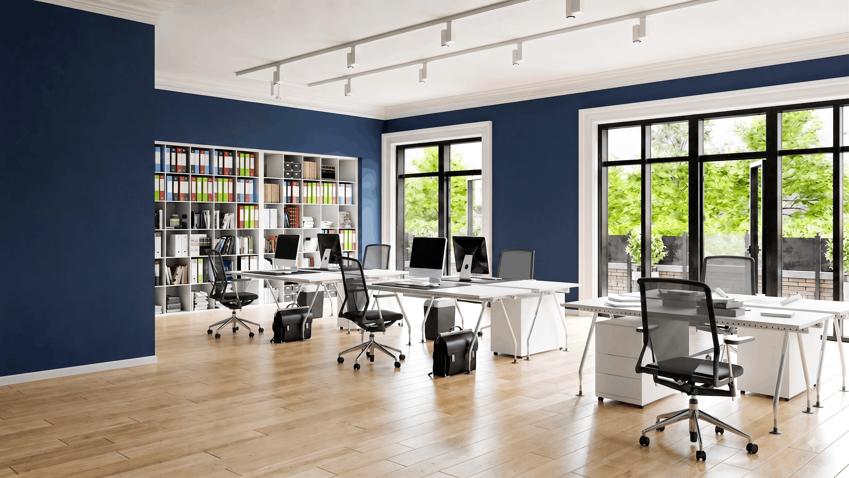 Navy blue office