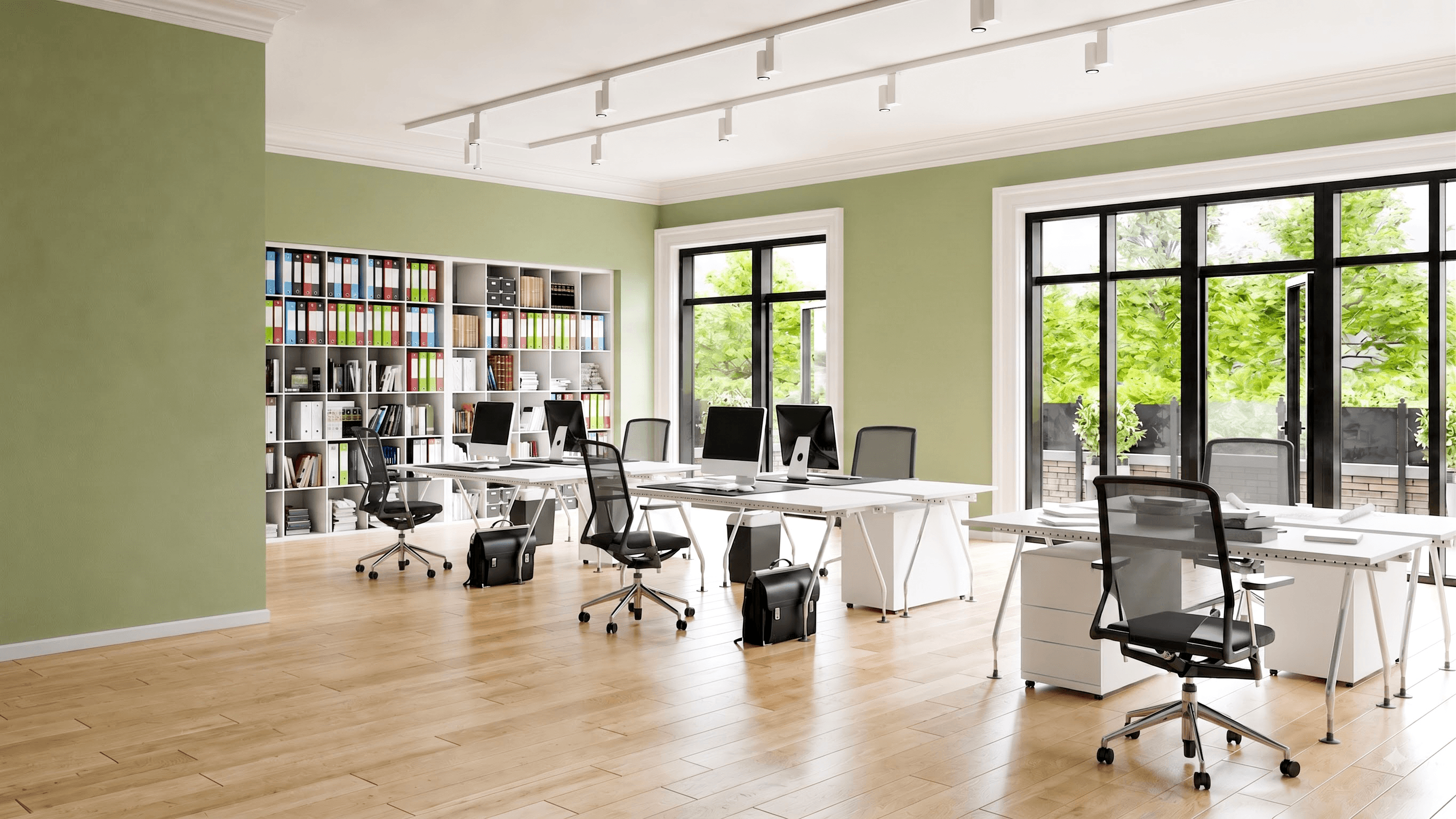 Olive green office